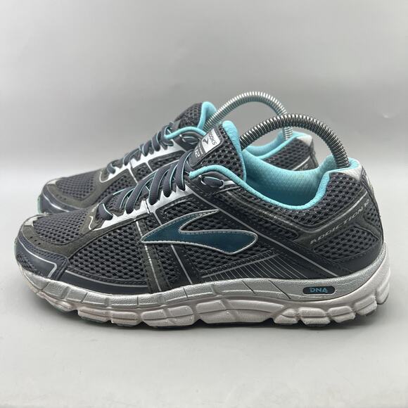 Brooks Addiction 12 Running Shoes Women Size 9 D Wide Gray Blue Comfort Sneakers - Picture 3 of 8